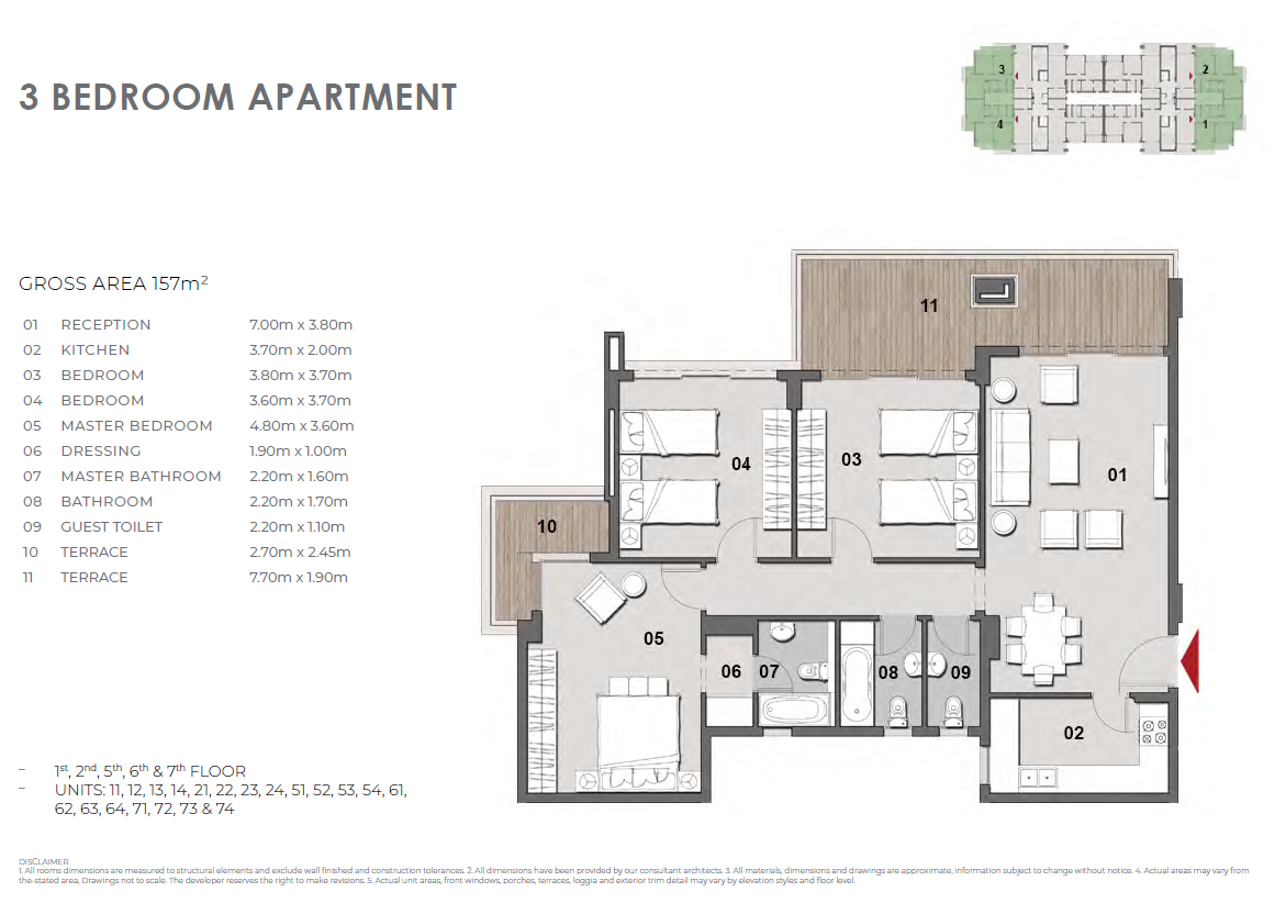 Floor plan for apartment at Il Bosco New Capital