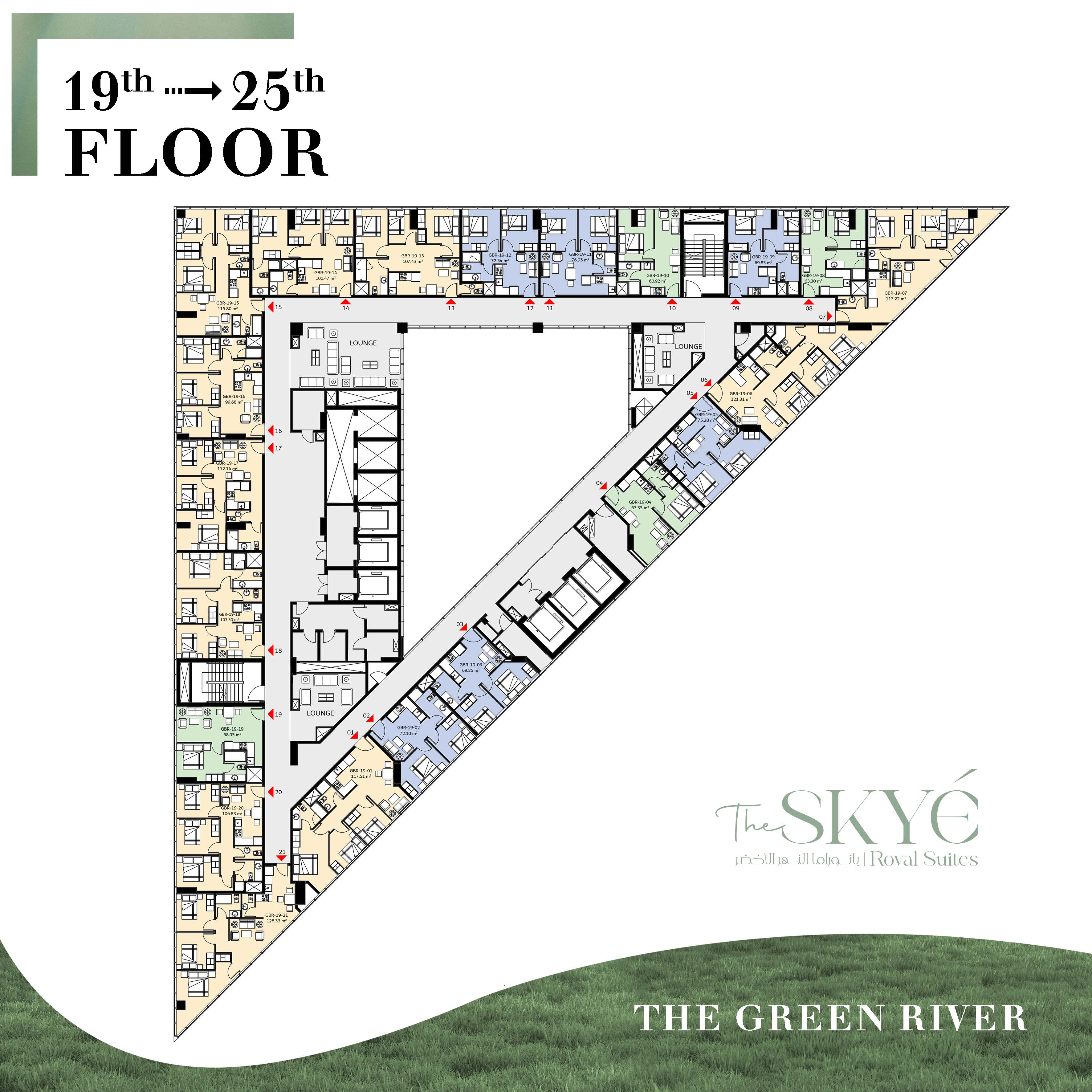 Floor plan for apartment at Modon Green River Tower