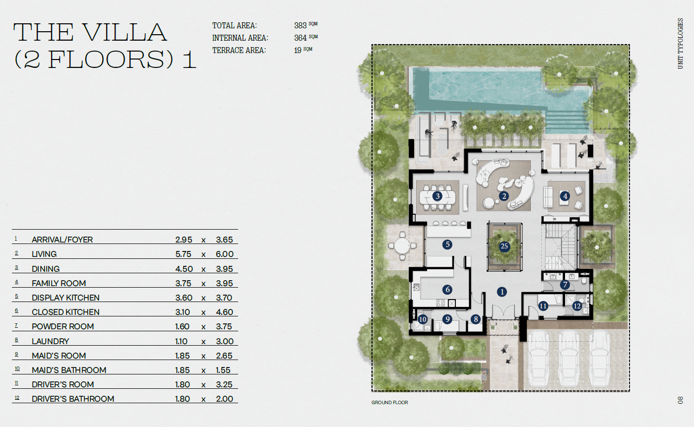 Floor plan for villa at Solana