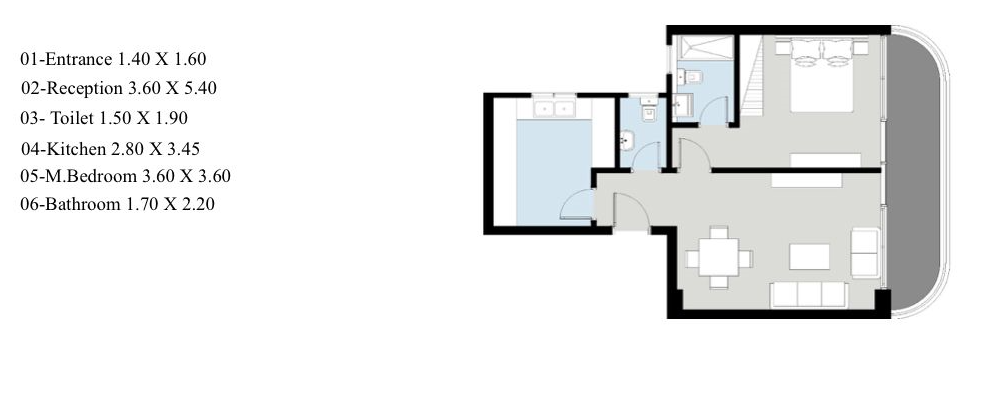 Floor plan for apartment at The Curve