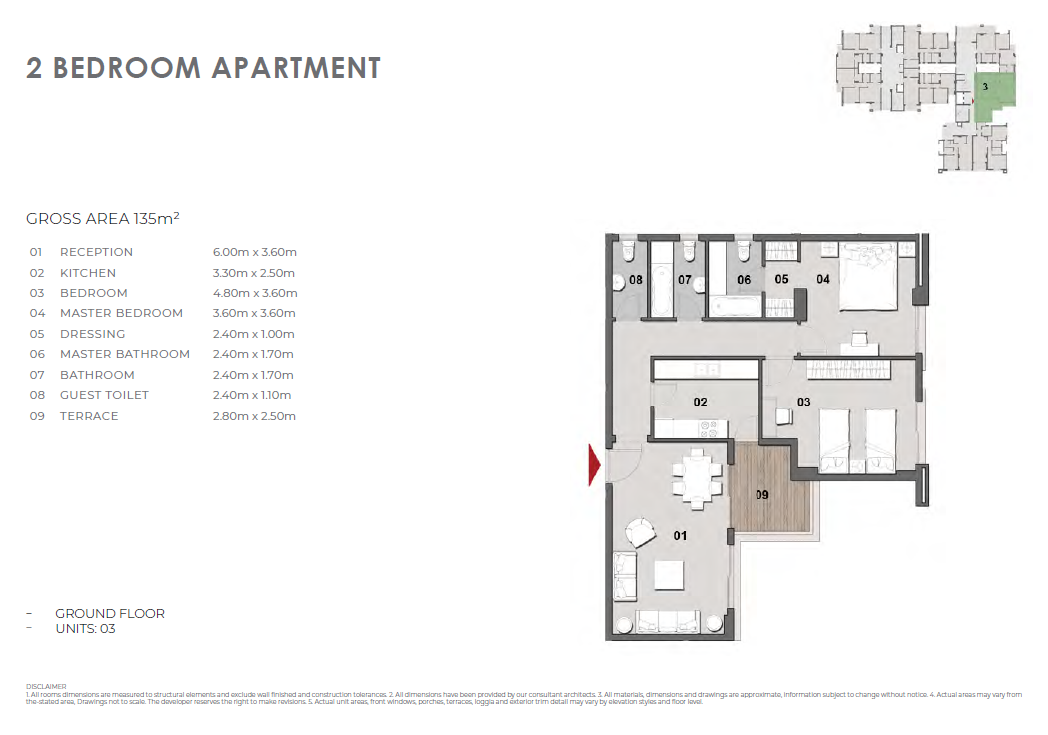 Floor plan for apartment at Il Bosco New Capital