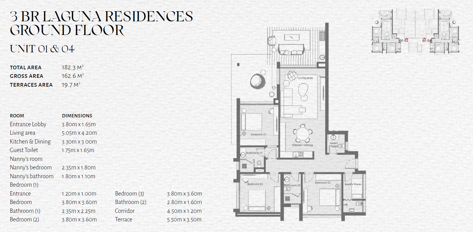 Floor plan for apartment at The Med
