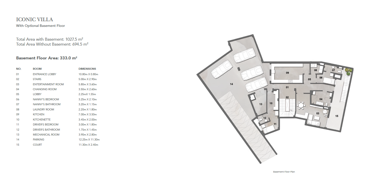 Floor plan for villa at Vinci