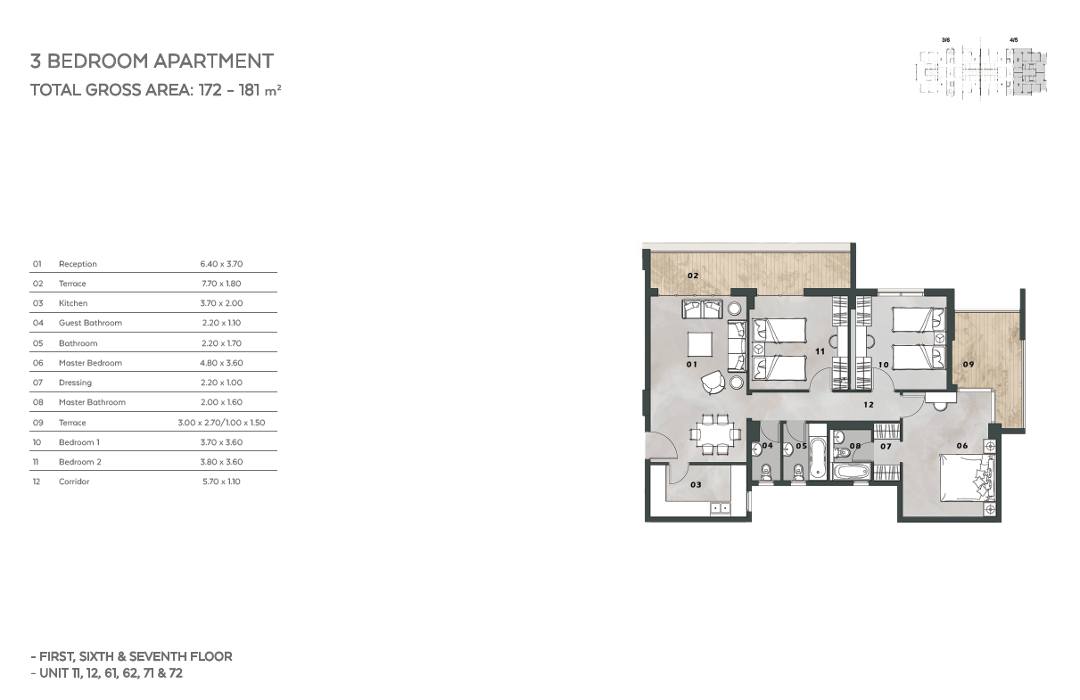 Floor plan for apartment at Vinci