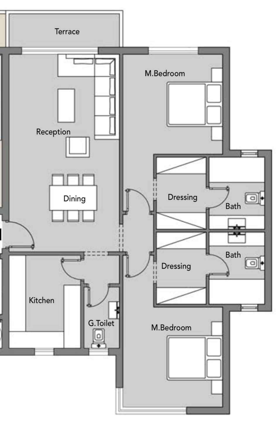 Floor plan for apartment at Badya