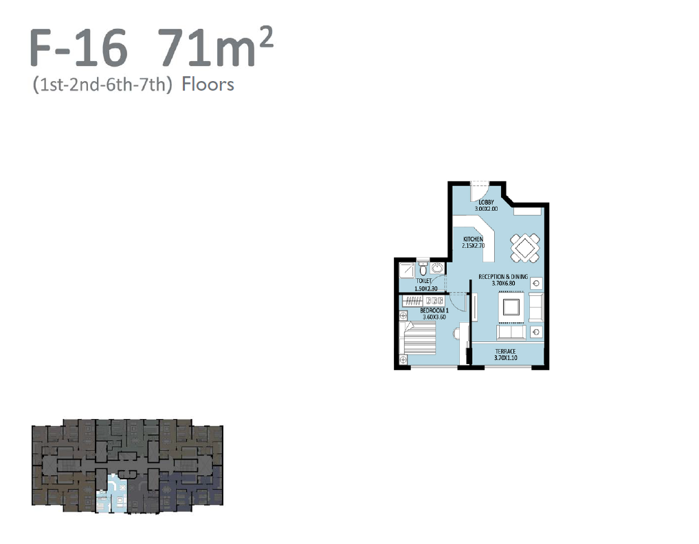 Floor plan for apartment at Bleu Vert