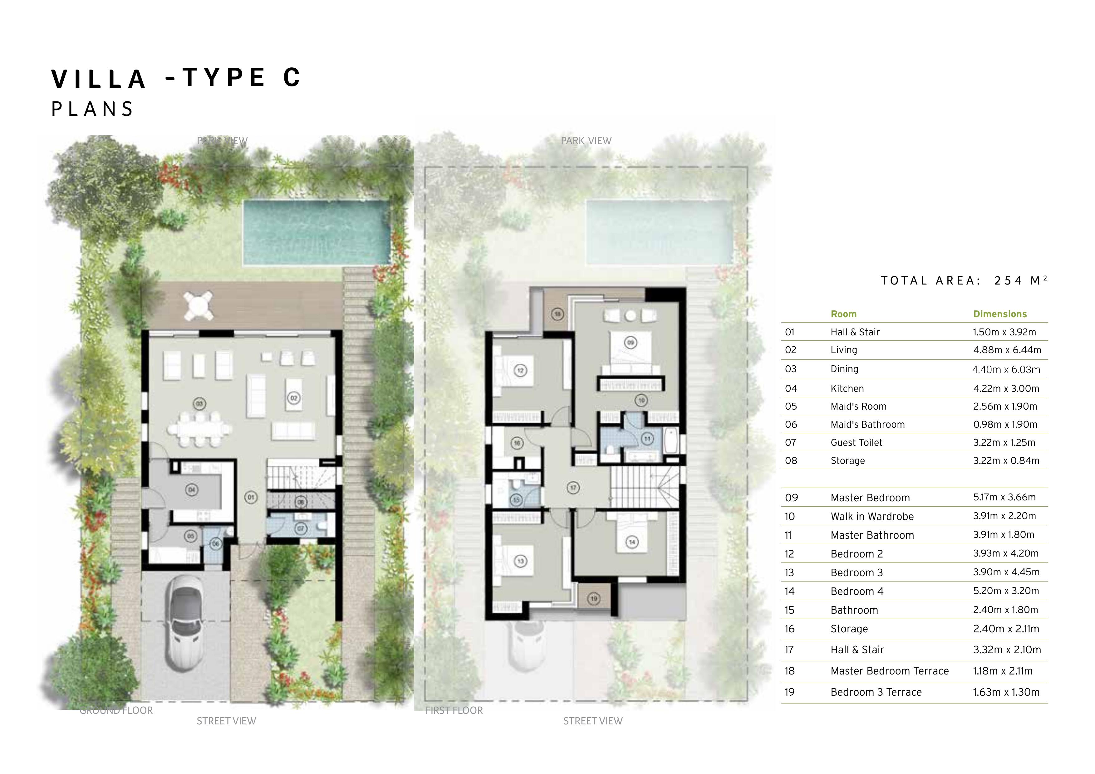 Floor plan for villa at ZED East