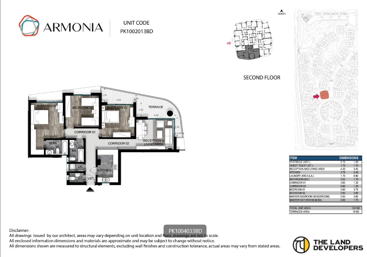 Floor plan for apartment at Armonia