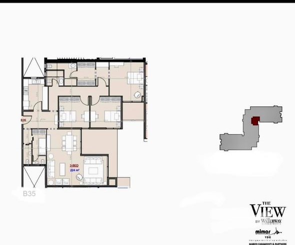 Floor plan for apartment at The View Waterway