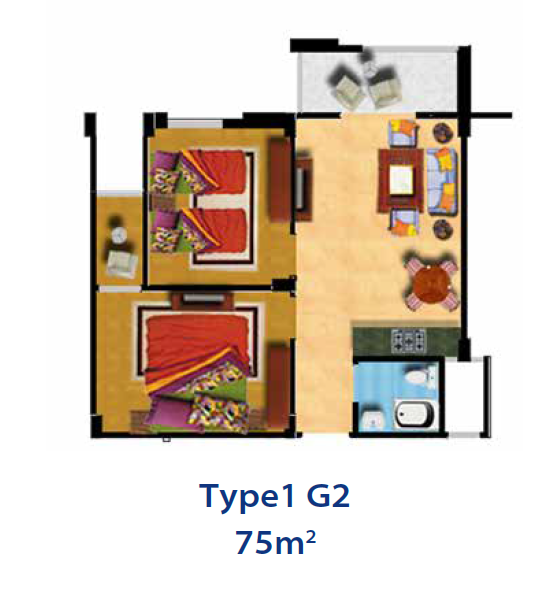 Floor plan for chalet at Lasirena Bay