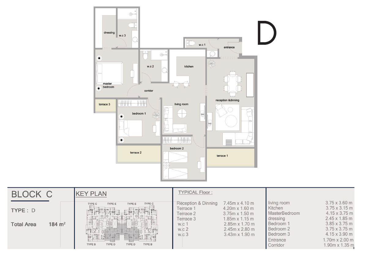 Floor plan for apartment at Ri8