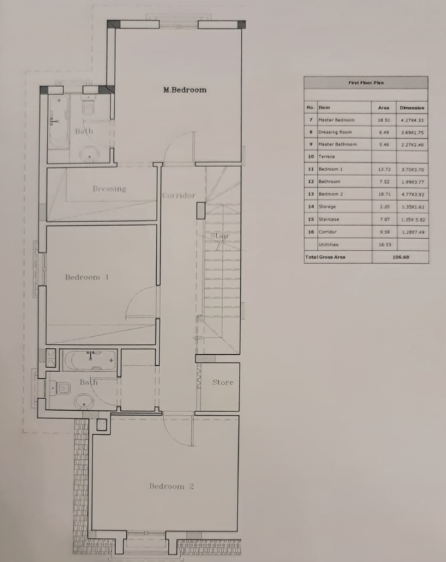 Floor plan for duplex at Mountain view Giza Plateau