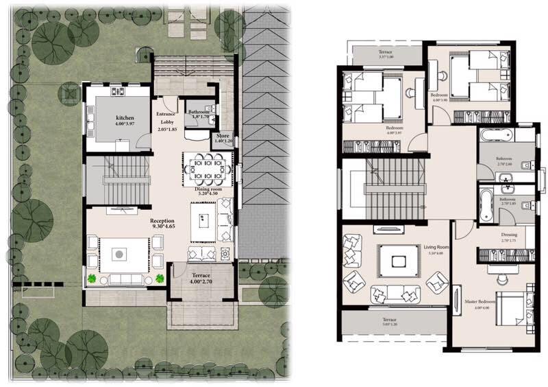 Floor plan for villa at UpVille  Wady El Nile