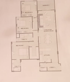 Floor plan for apartment at Yellow Residence