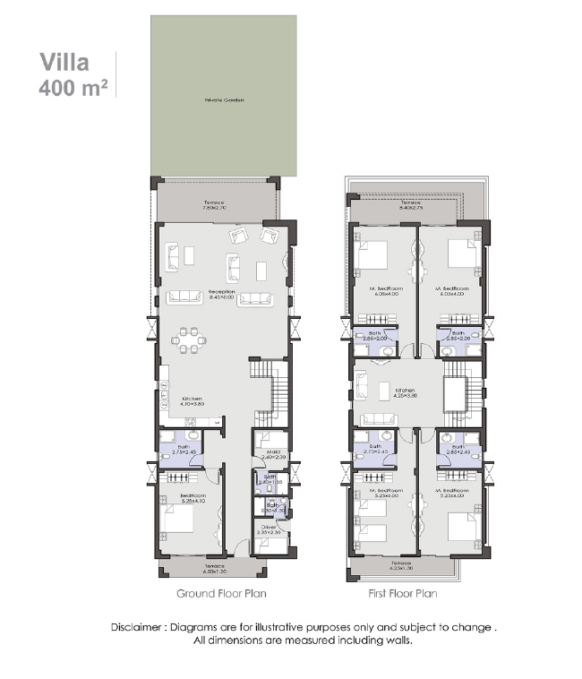 Floor plan for villa at Lagoona - La Vista Ras El Hekma