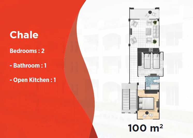 Floor plan for chalet at Lasirena Palm Beach