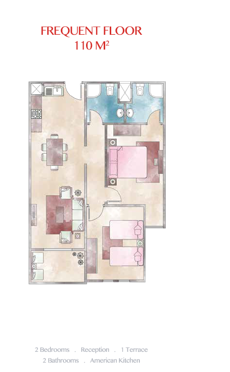 Floor plan for chalet at Lasirena Palm Beach