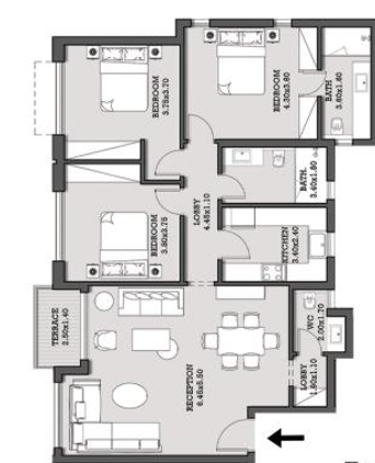 Floor plan for apartment at Orla Residence