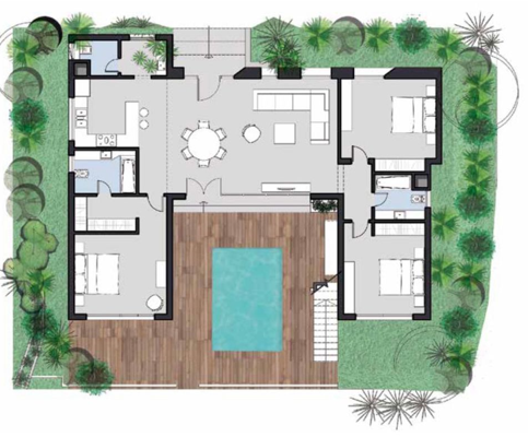 Floor plan for villa at Bay West