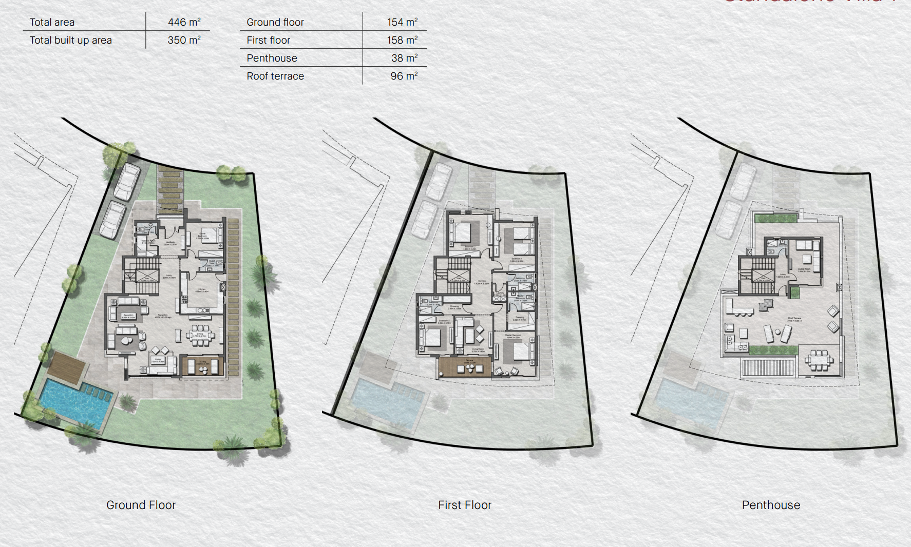 Floor plan for villa at Tawny