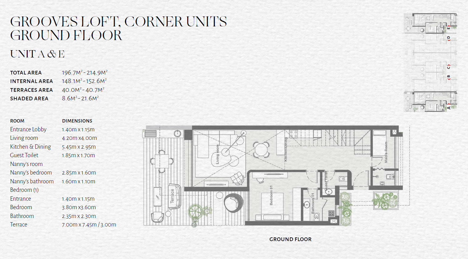Floor plan for duplex at The Med