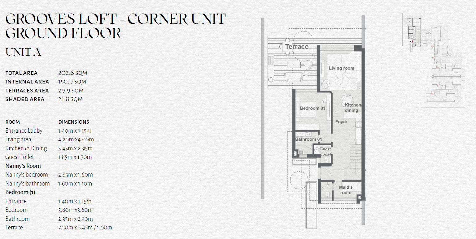 Floor plan for duplex at The Med