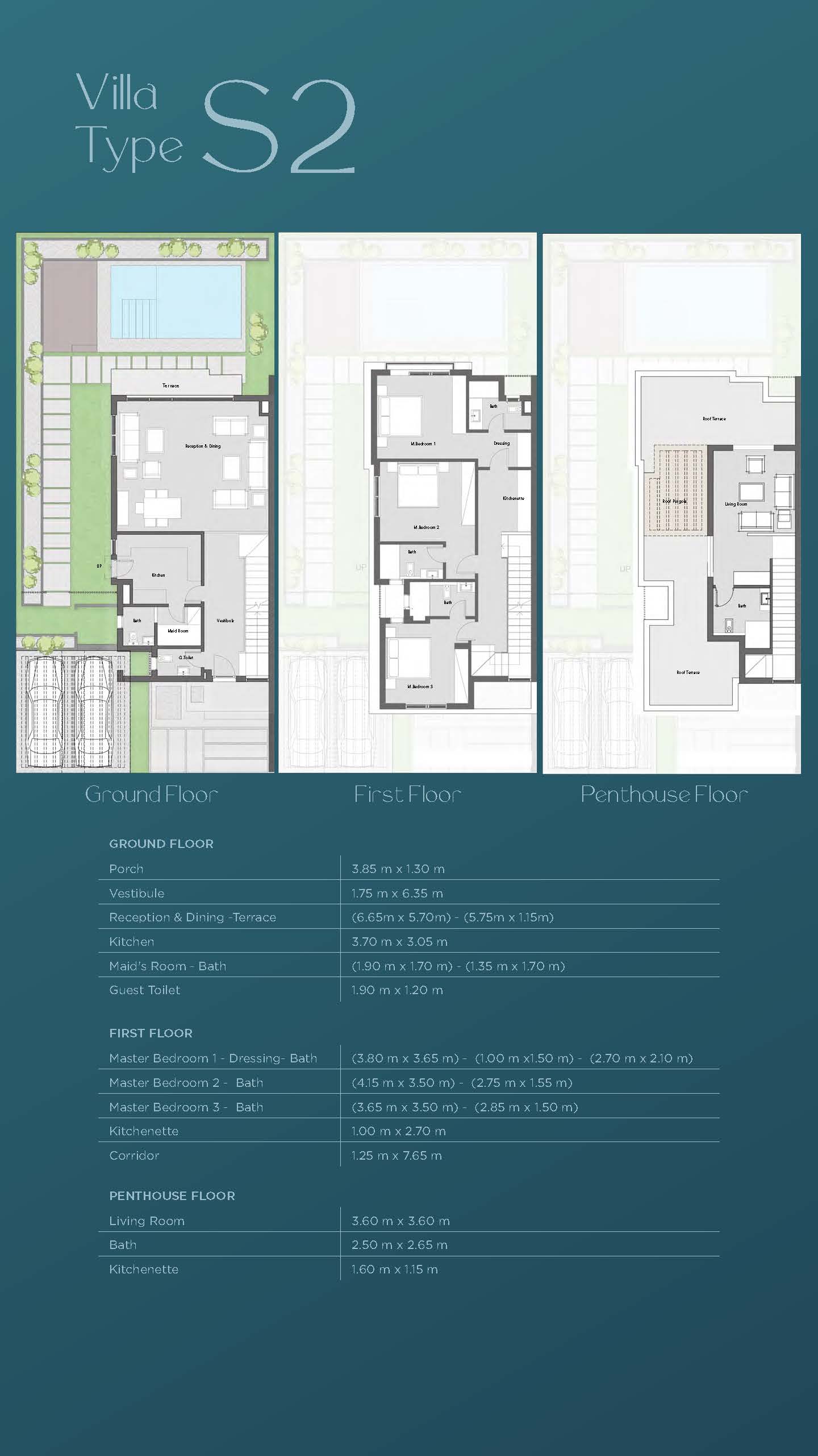 Floor plan for villa at Badya