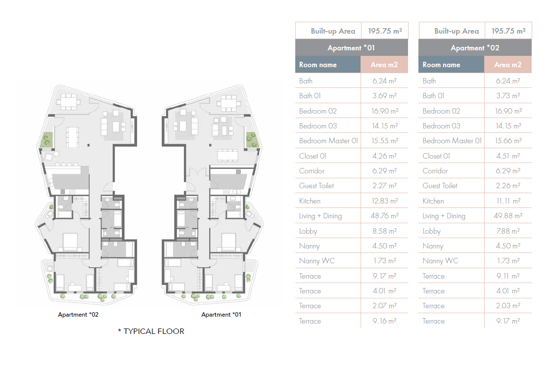 Floor plan for apartment at Badya