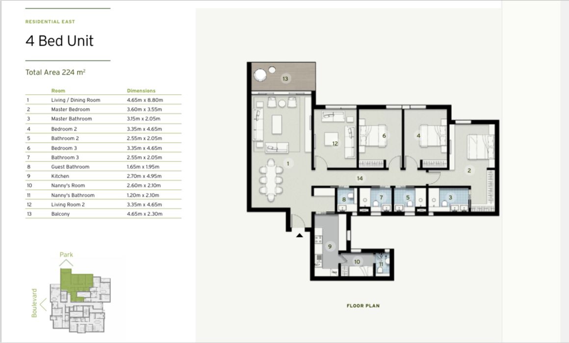 Floor plan for apartment at ZED