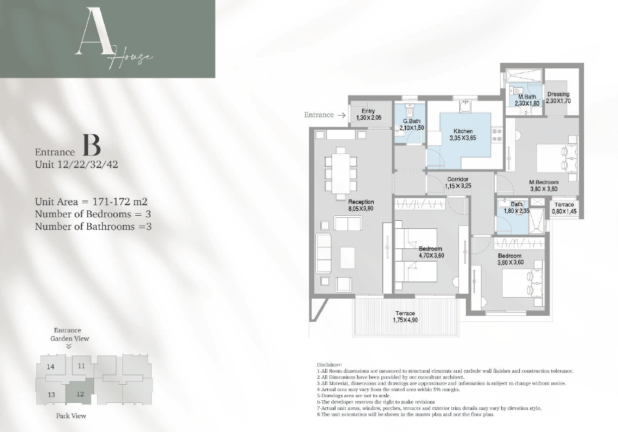 Floor plan for apartment at Terrace