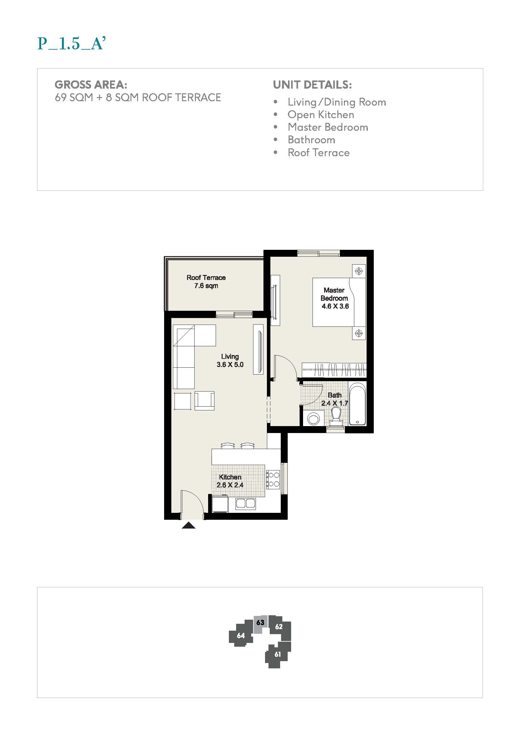 Floor plan for apartment at DISTRICT 5