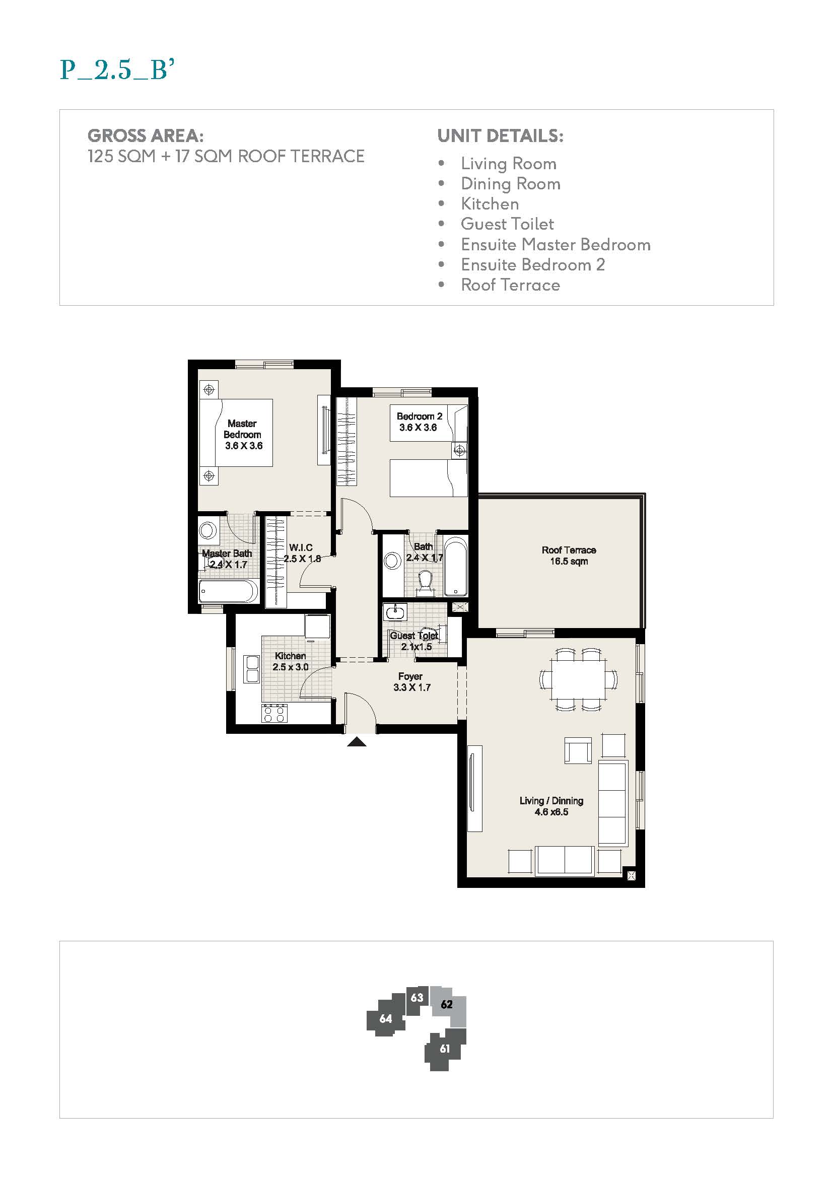 Floor plan for apartment at Plateau District 5