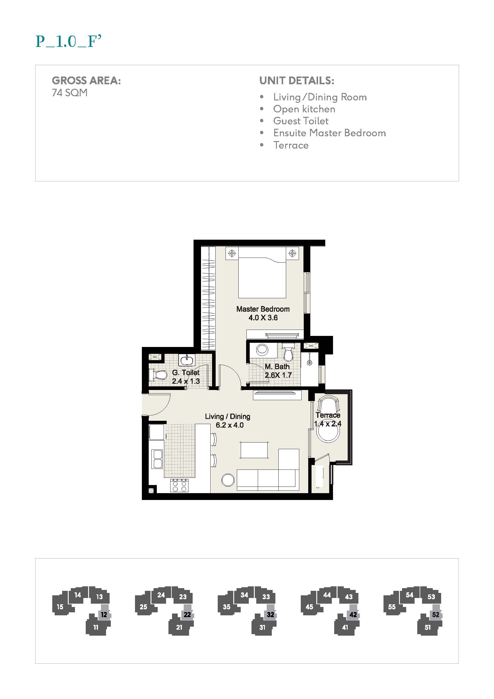 Floor plan for apartment at Plateau District 5