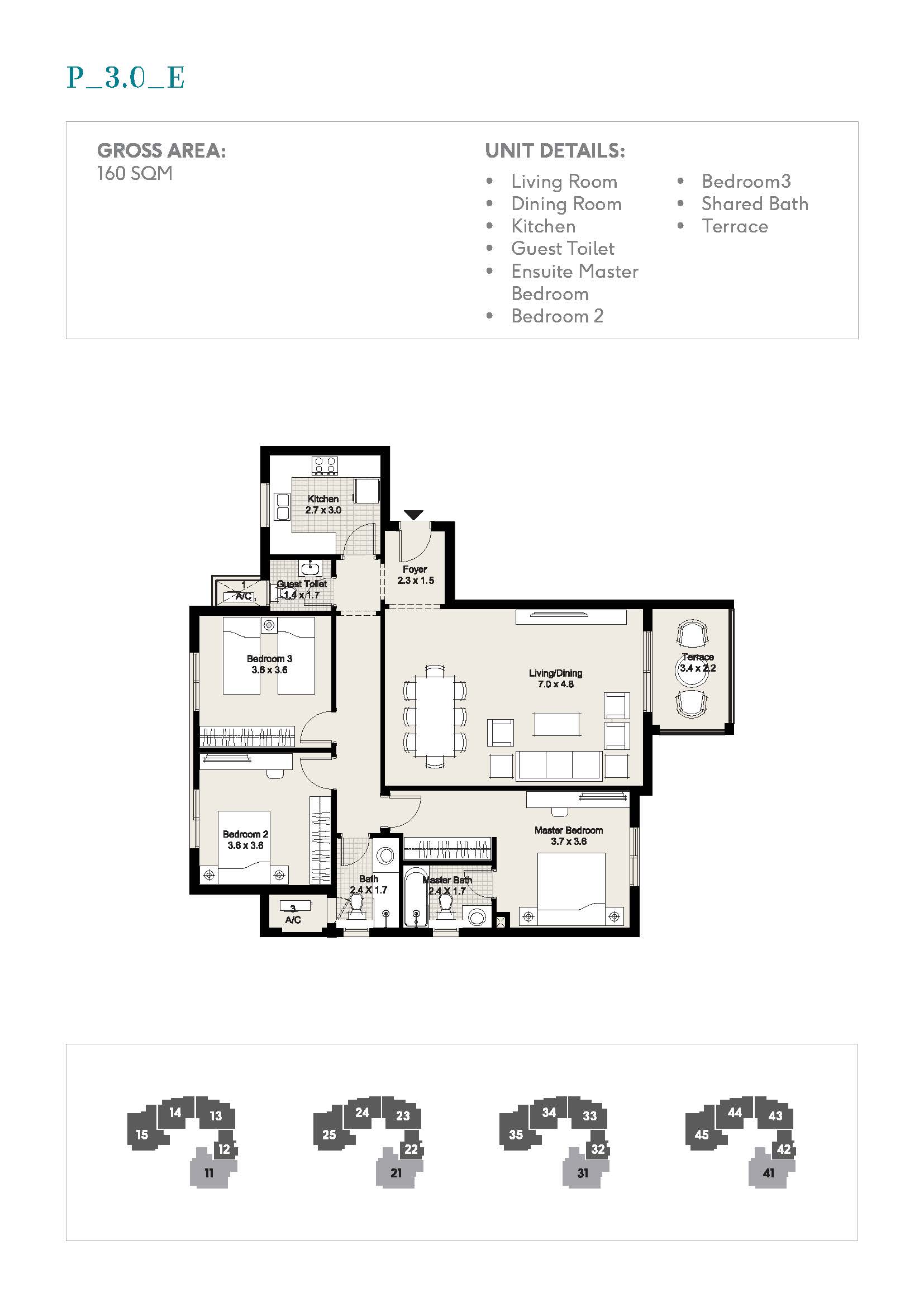 Floor plan for apartment at Plateau District 5