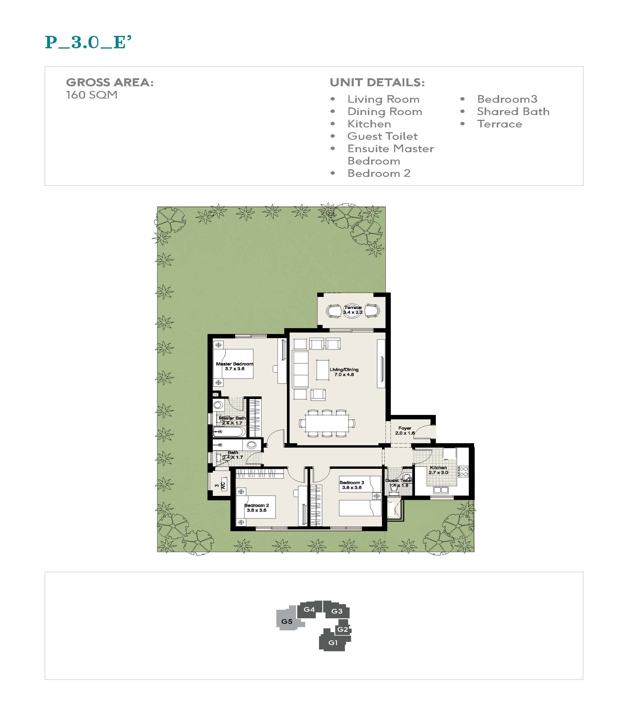 Floor plan for apartment at Plateau District 5