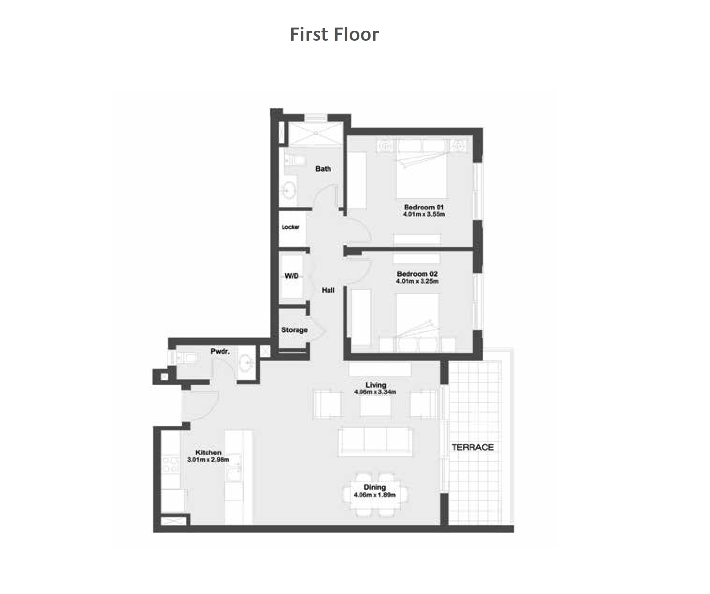 Floor plan for chalet at Marassi