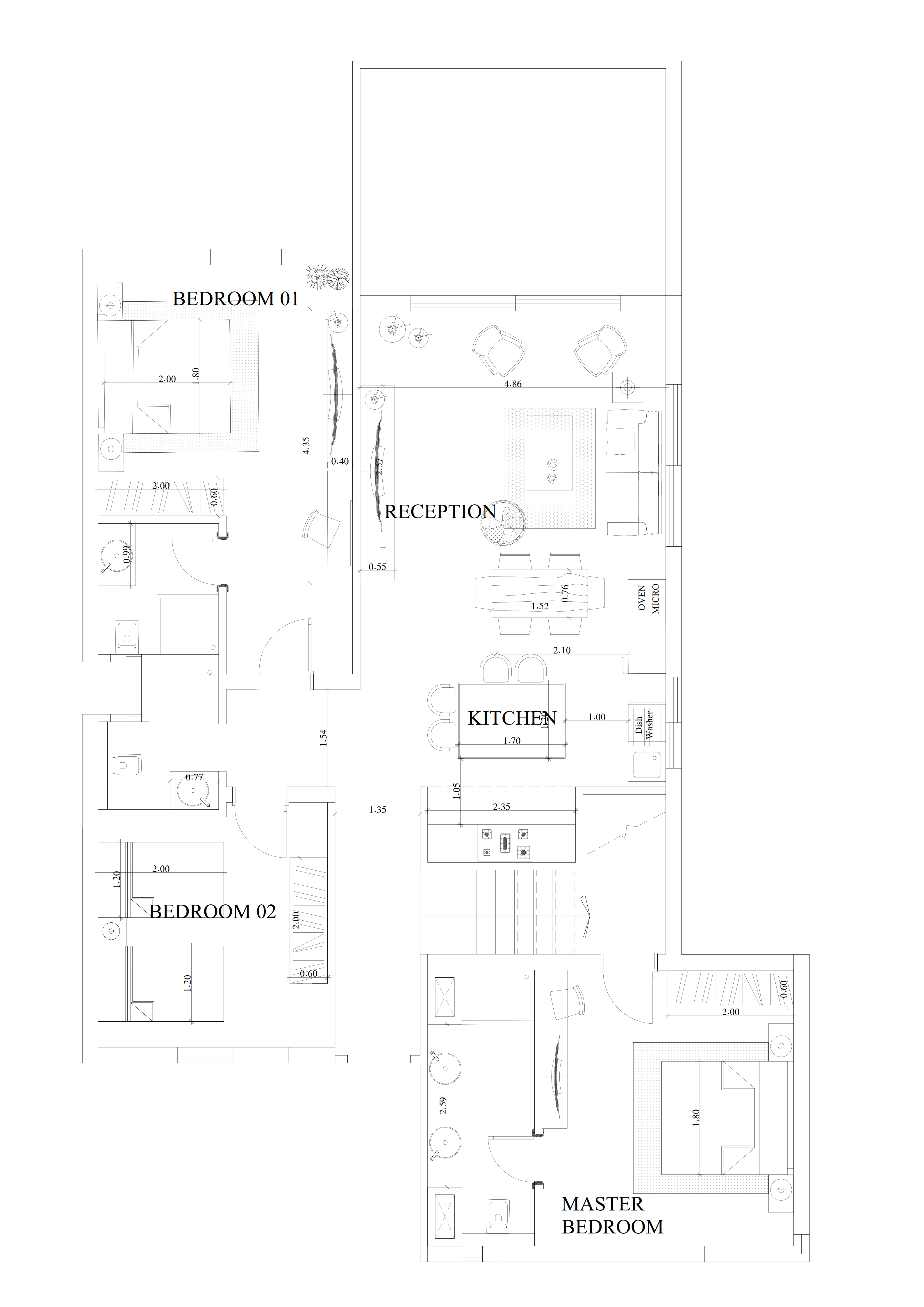 Floor plan for chalet at Hacienda White