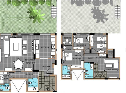 Floor plan for duplex at Trio