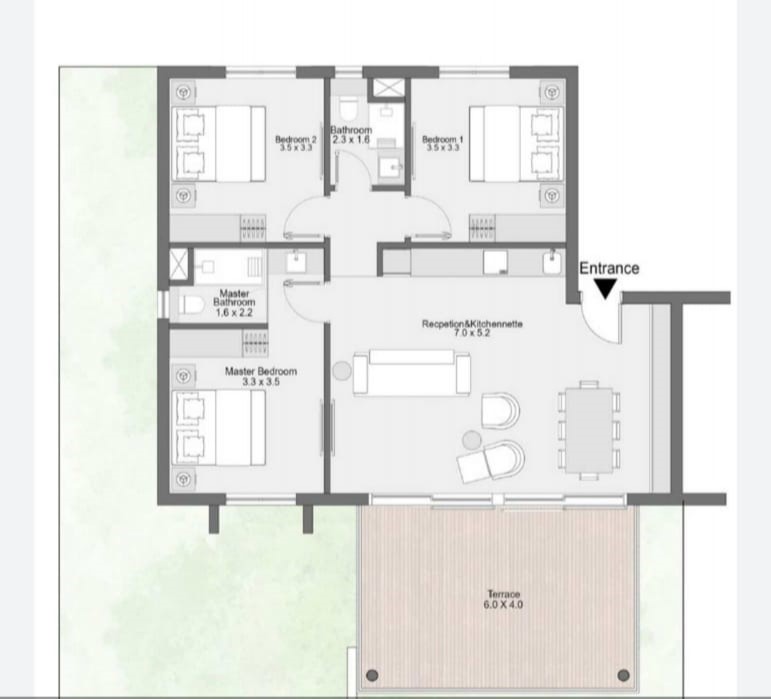 Floor plan for chalet at D-Bay