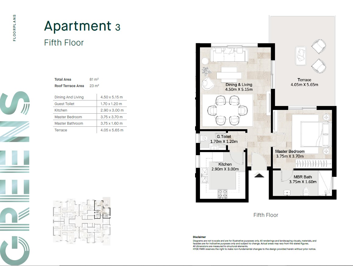 Floor plan for apartment at Hyde Park