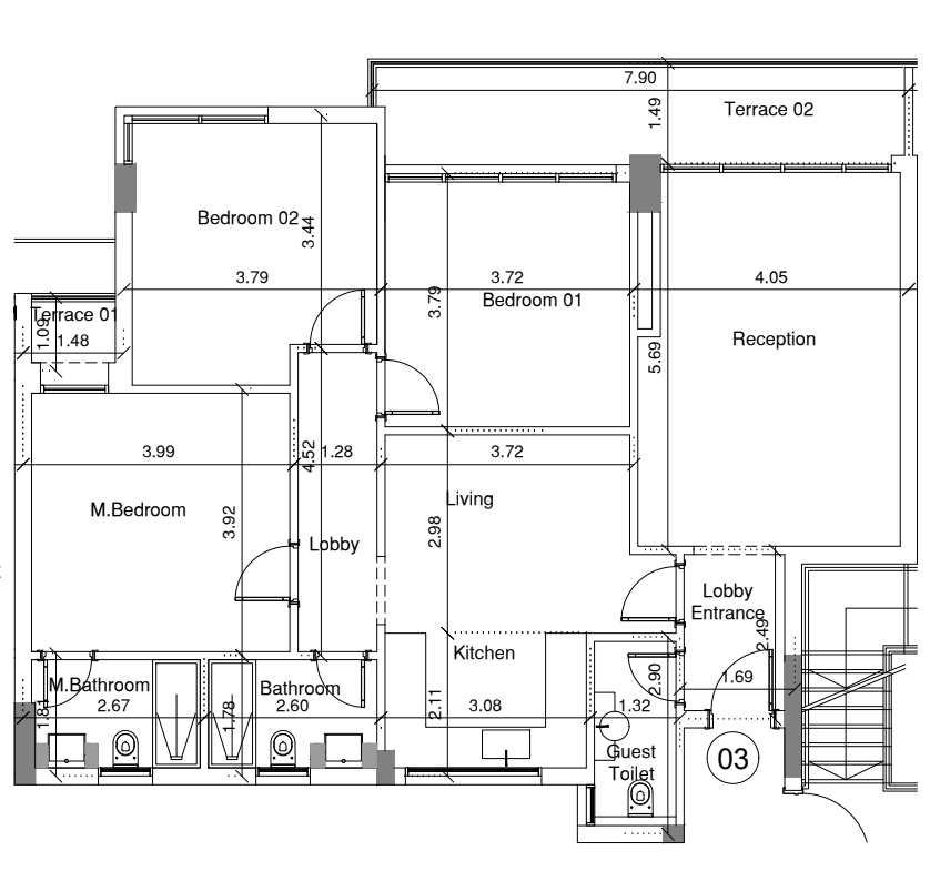 Floor plan for apartment at Scene 7