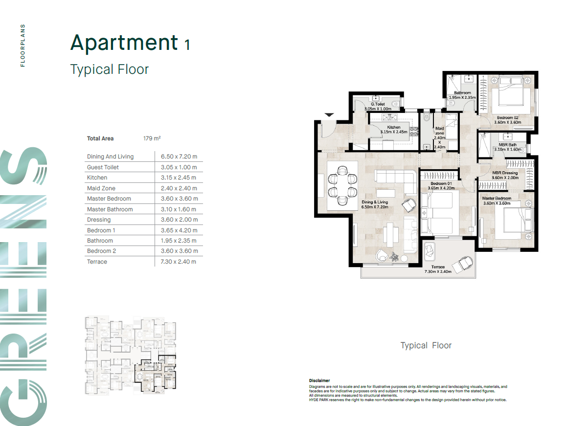 Floor plan for apartment at Hyde Park
