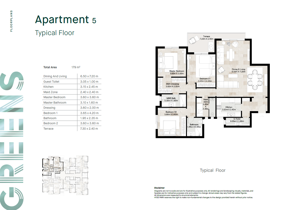 Floor plan for apartment at Hyde Park