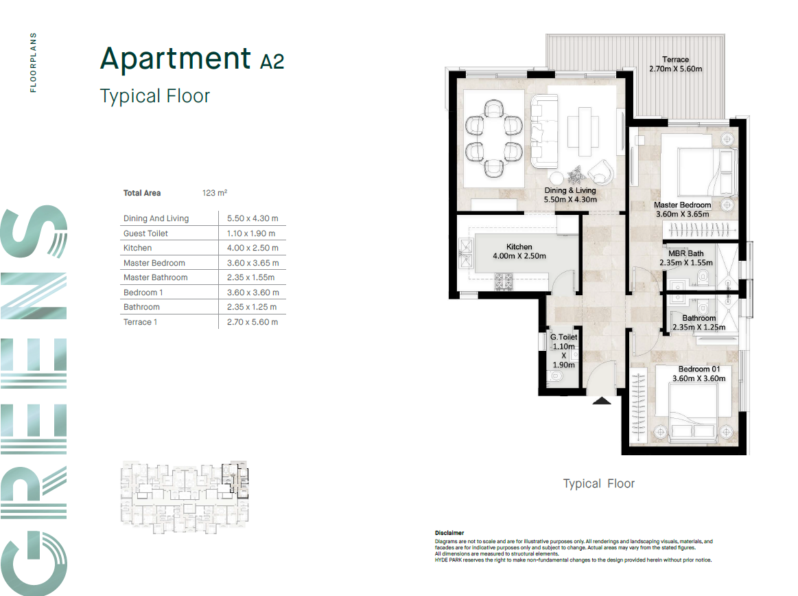 Floor plan for apartment at Hyde Park