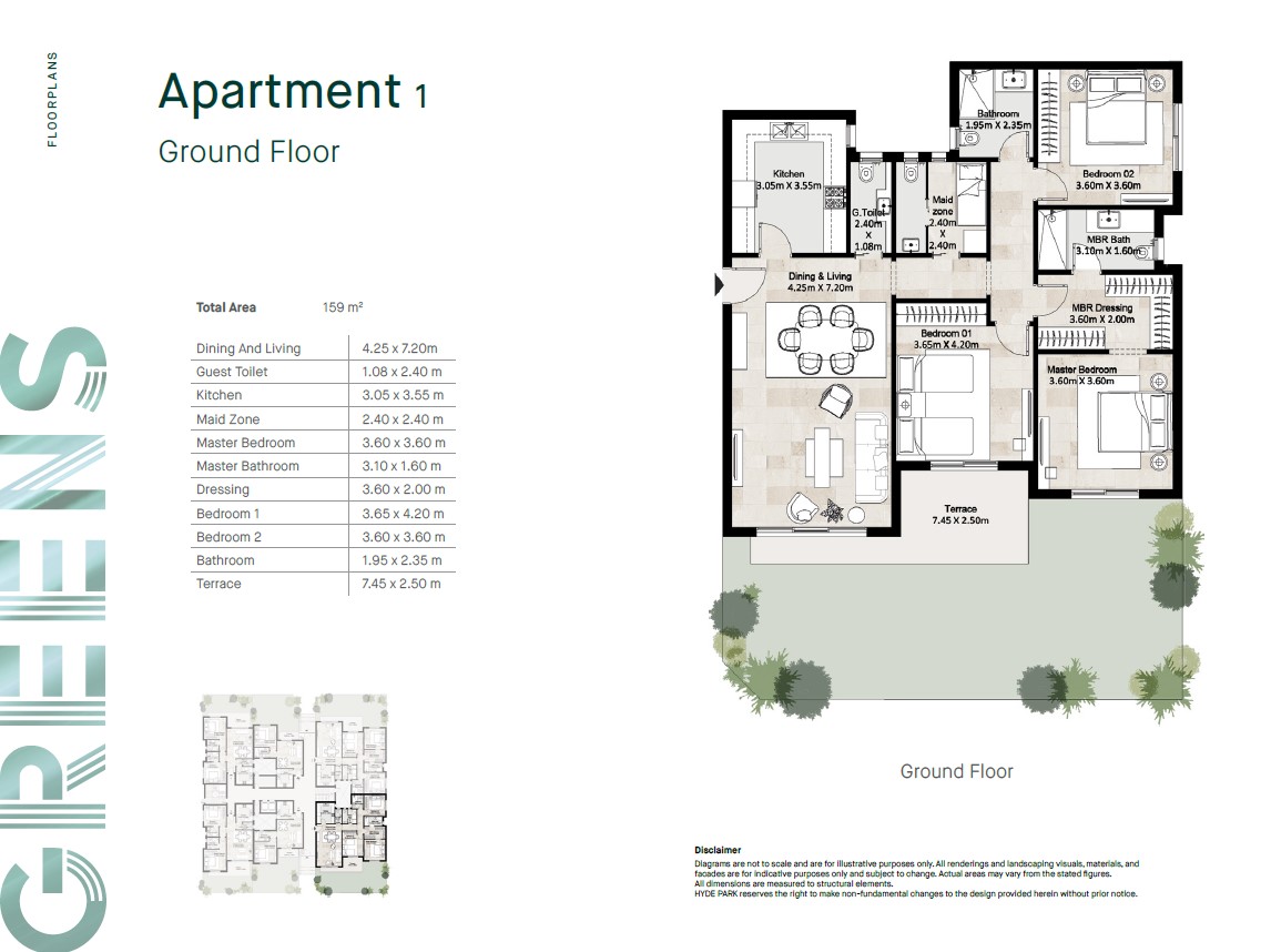 Floor plan for apartment at Hyde Park