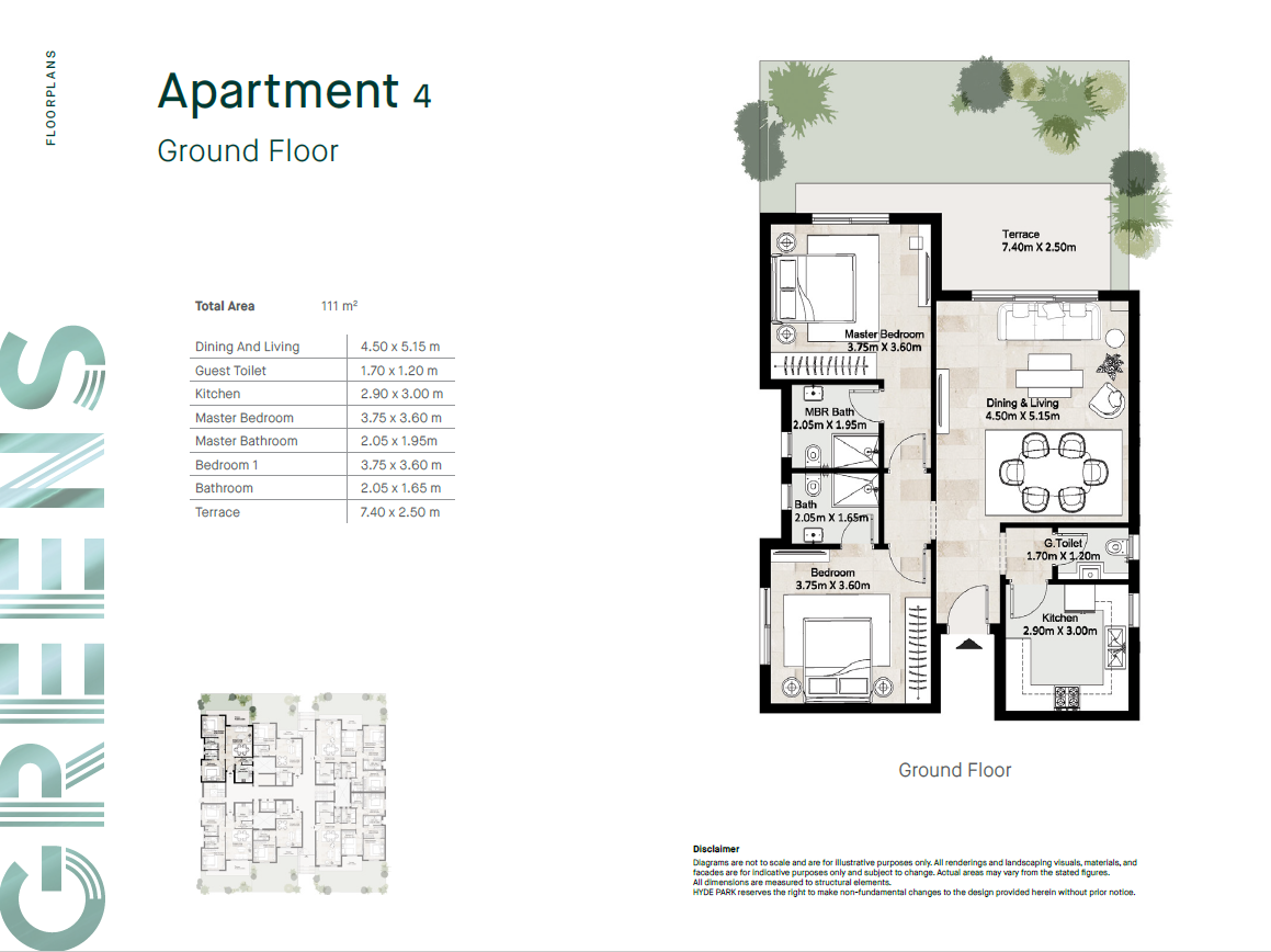 Floor plan for apartment at Hyde Park