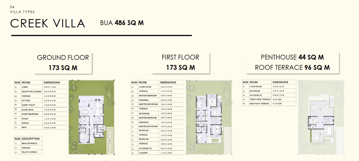 Floor plan for villa at Il Bosco New Capital