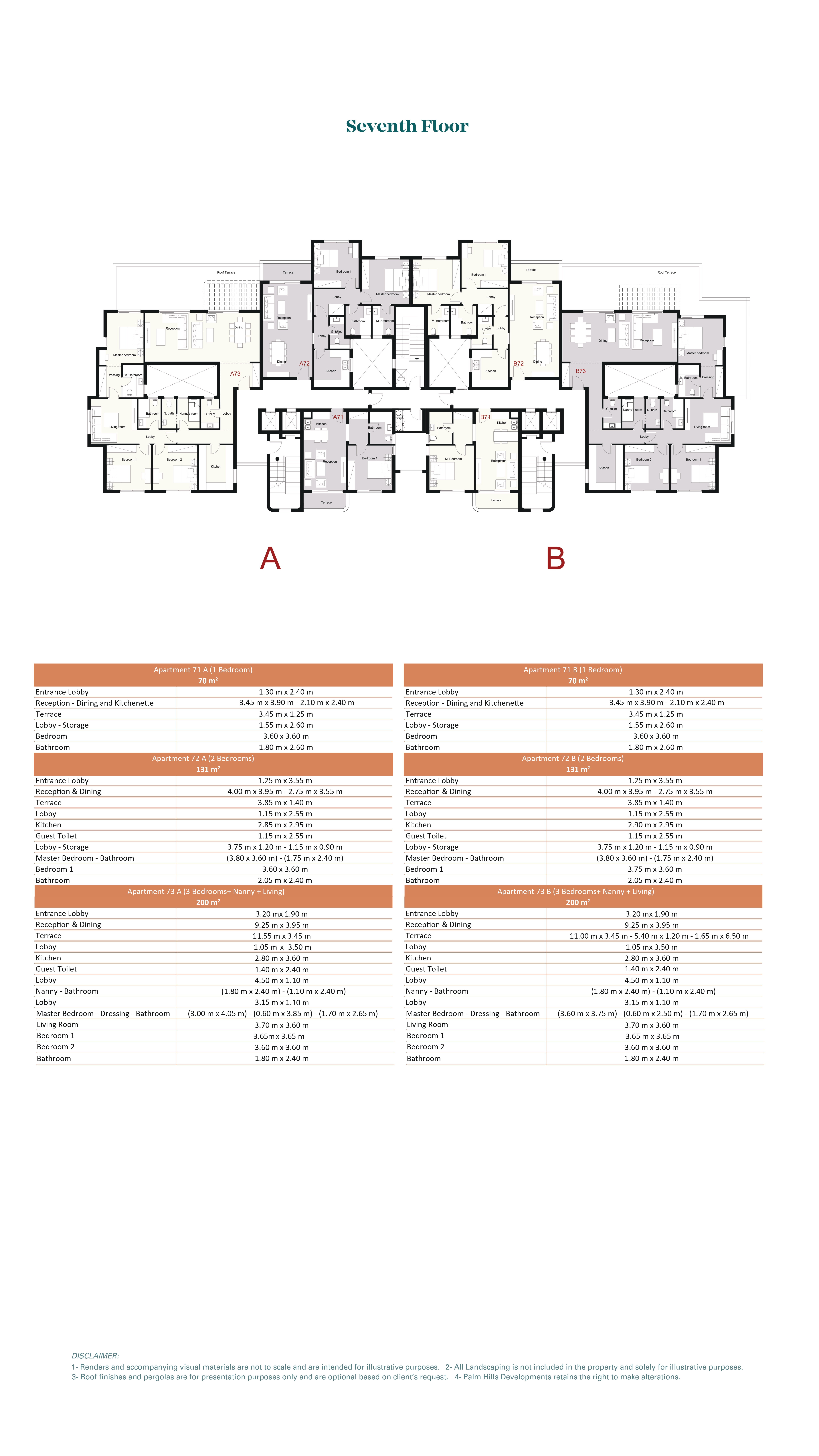 Floor plan for apartment at Palm Hills New Cairo
