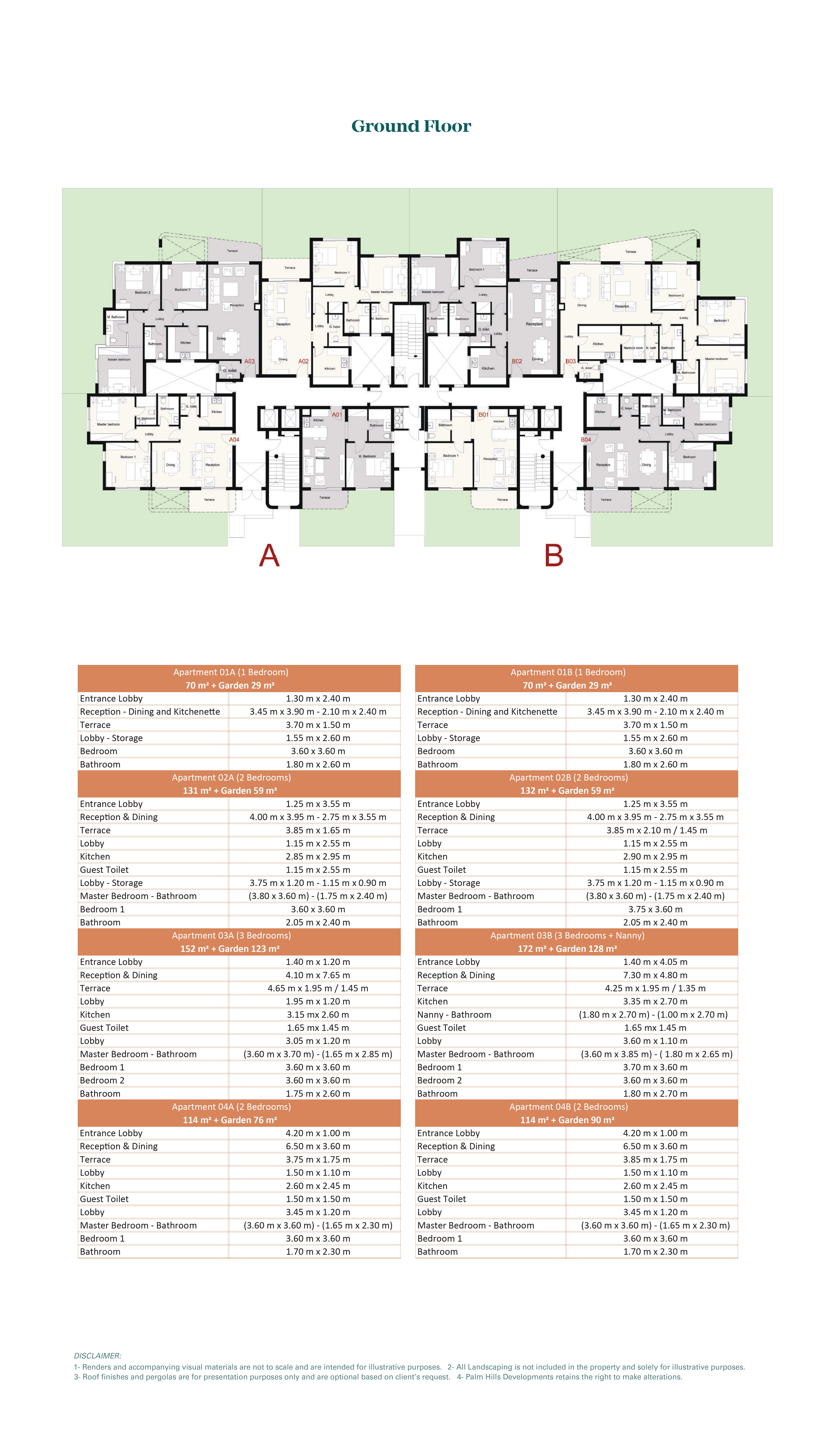 Floor plan for apartment at Palm Hills New Cairo