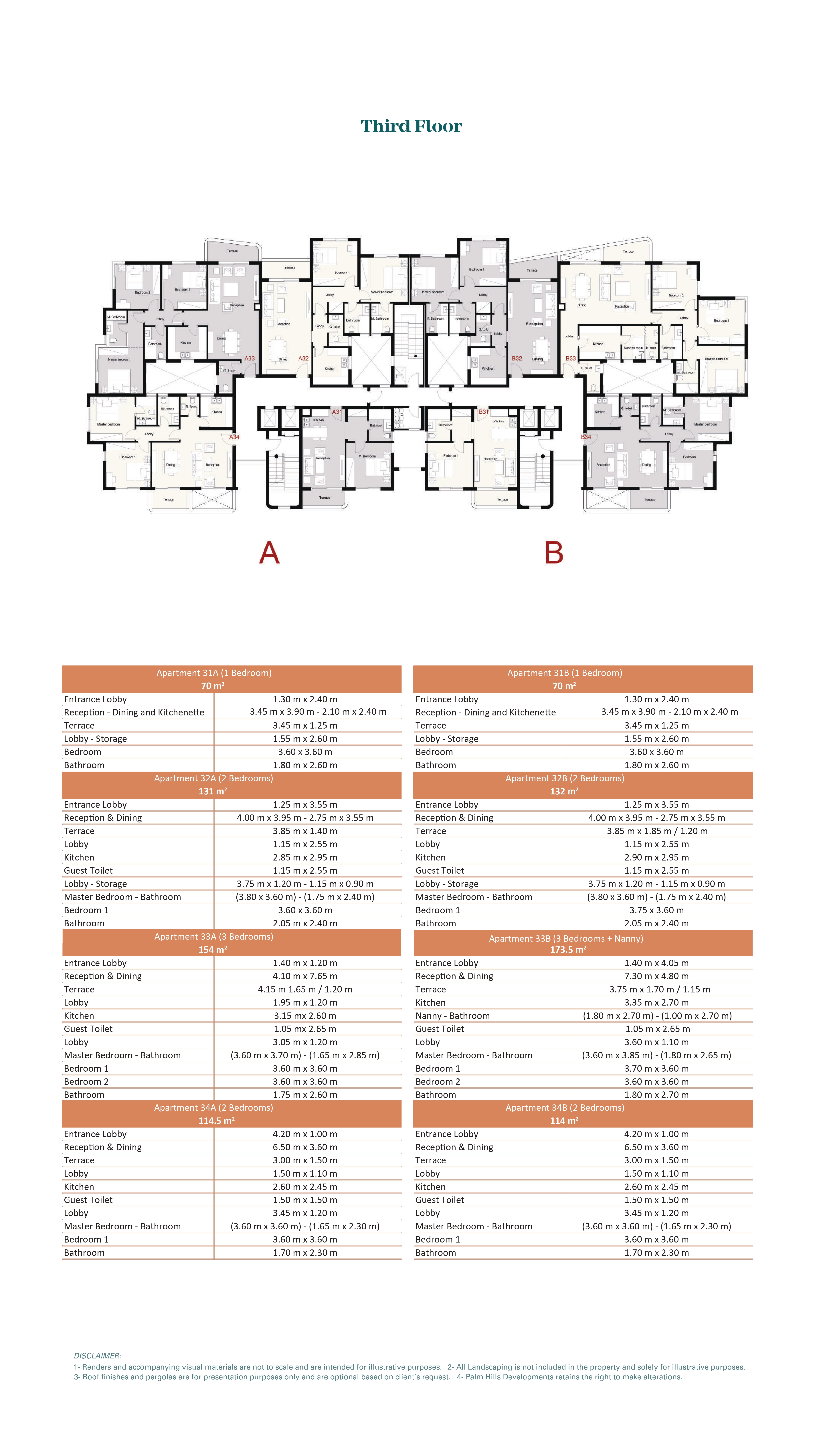 Floor plan for apartment at Palm Hills New Cairo
